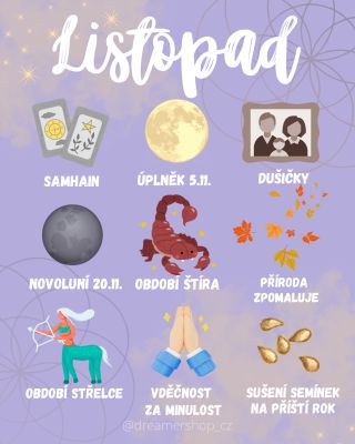 Listopad začal v energii Samhainu a Dušiček - tedy v čas, kdy se svět lidí a předků jemně dotýká. Zavírá to, co už...