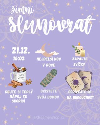 Zimní slunovrat letos bude přesně 21. prosince v 16:03 ✨ V této době se slaví návrat slunce. Nastává nejdelší noc a...